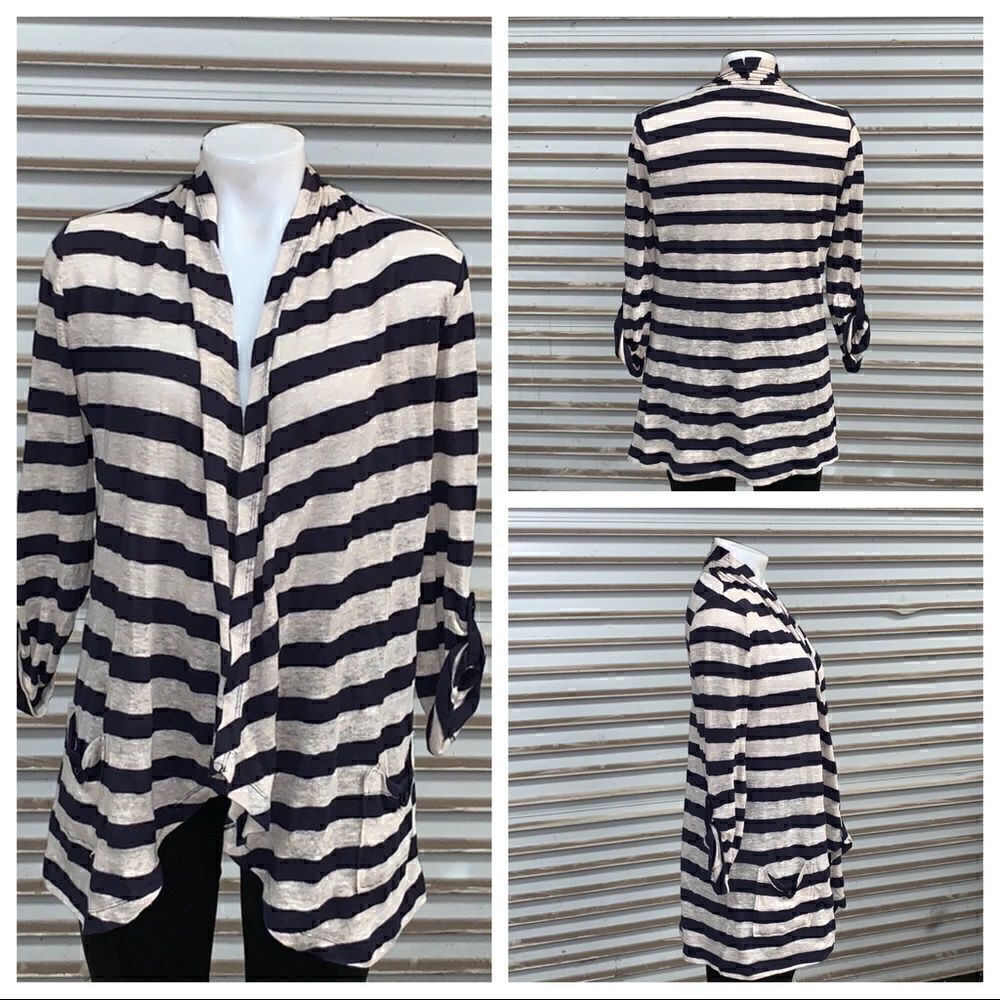Banana Republic blue and cream stripped cardigan